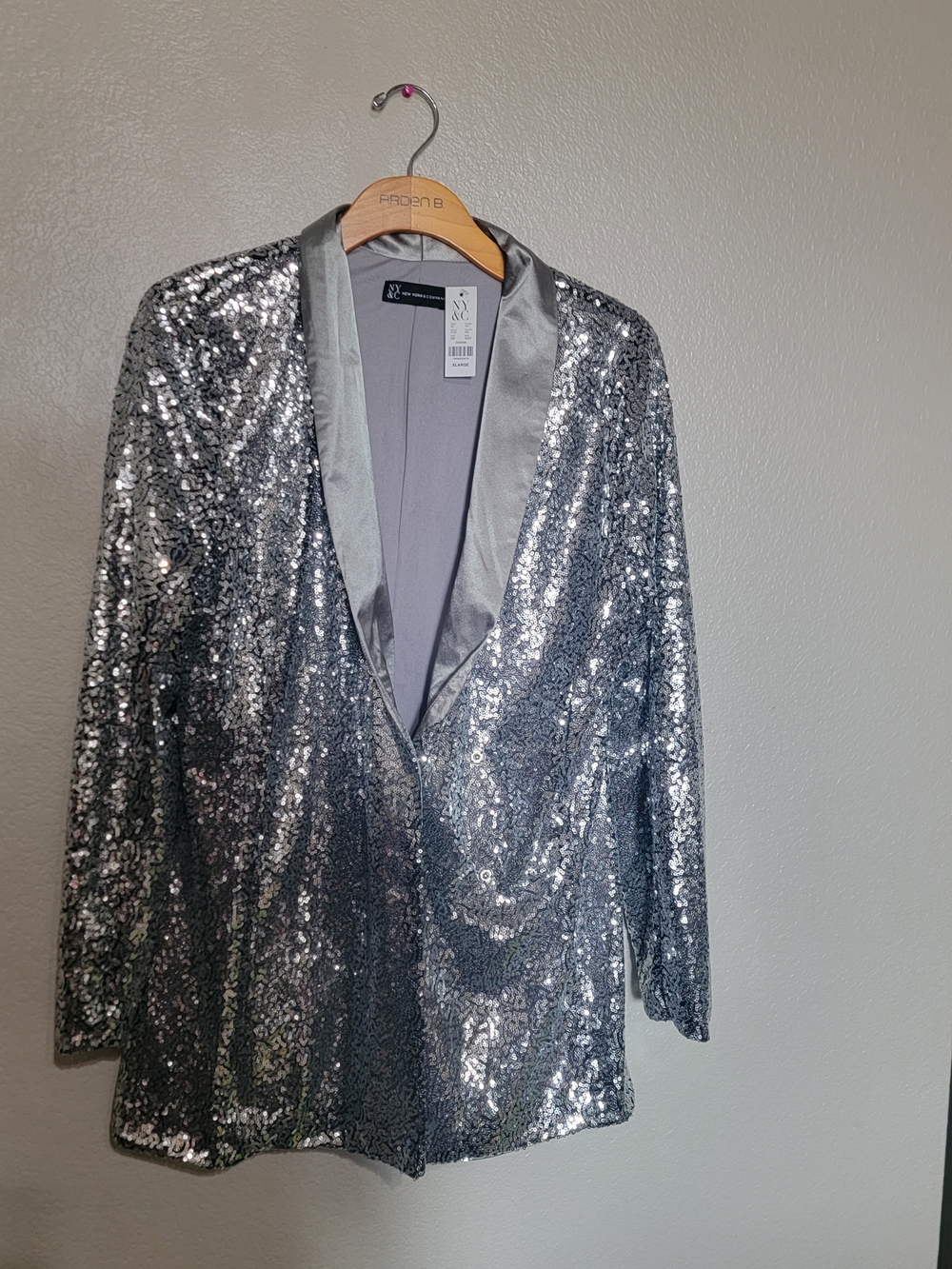 Arden B Silver Sequin Blazer Jacket